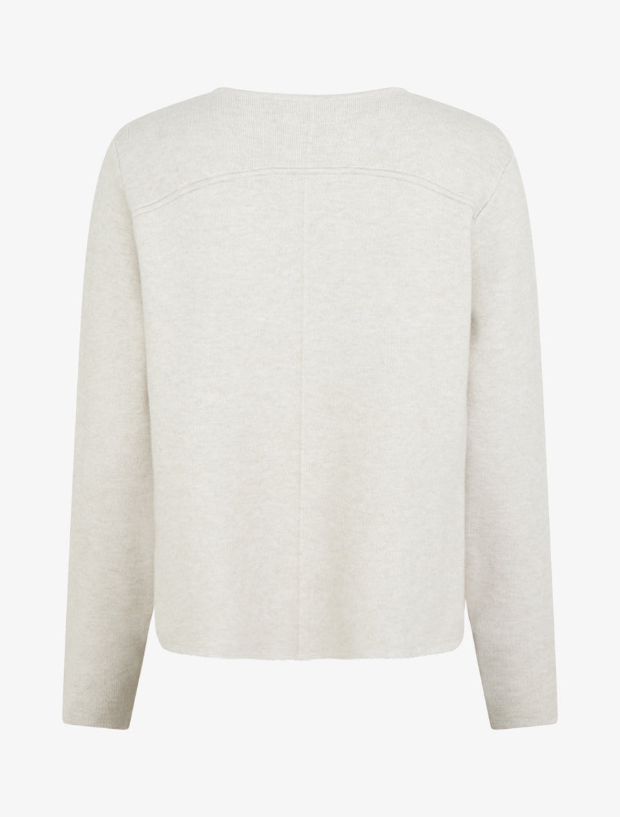 Cardigan uni à deux boutons - Beige - 2