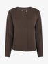 Cardigan uni à deux boutons - Marron - 1