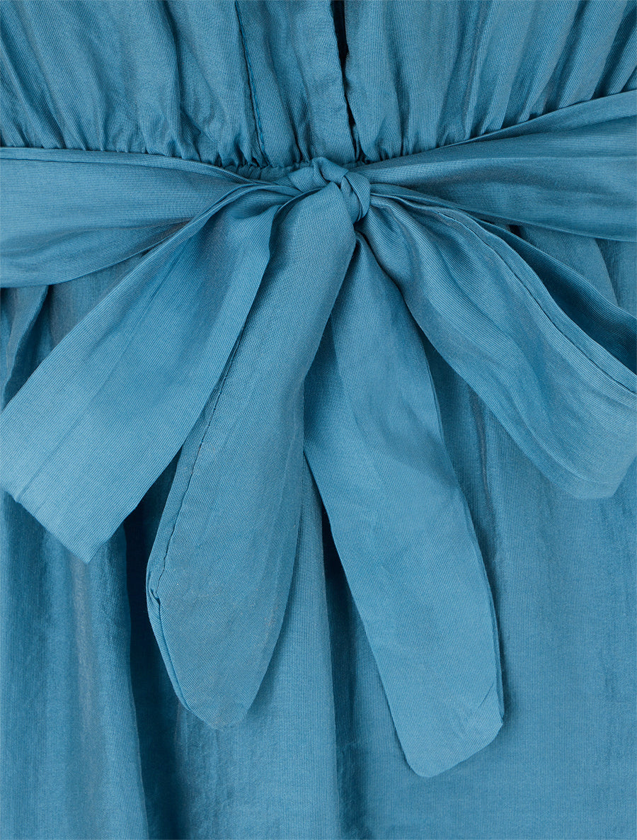 Robe courte volantée - Bleu - 3