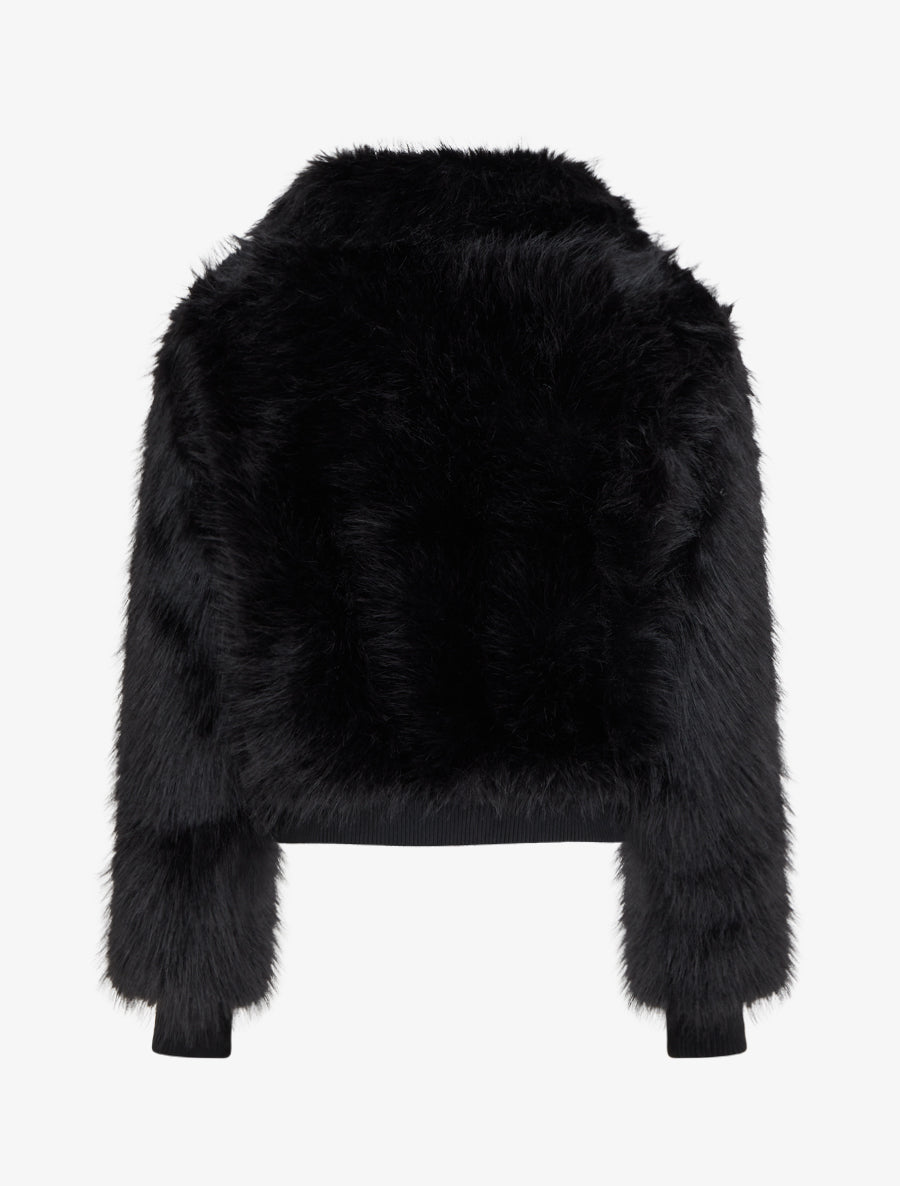 Blouson à empiècement fourrure synthétique - Noir - 2