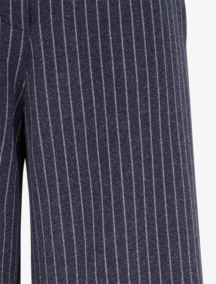 Pantalon épais imprimé à rayures - Marine - 3