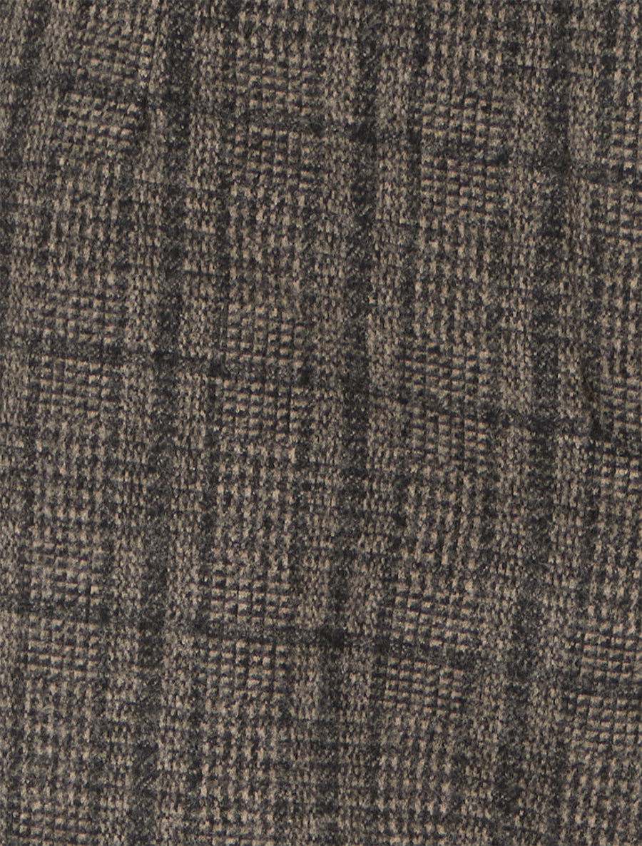 Pantalon épais imprimé tartan - Noir - 3