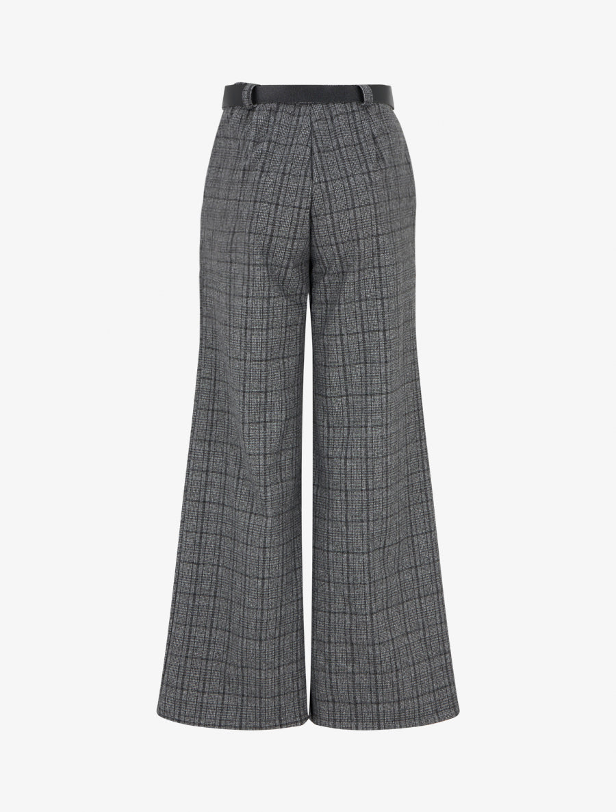 Pantalon épais imprimé tartan - Gris - 2