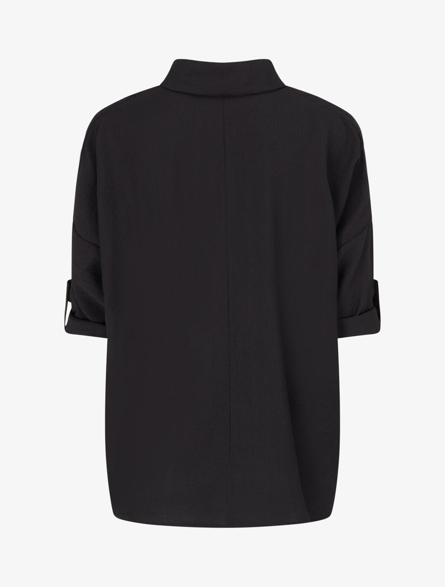 Blouse ample à broches métalliques - Noir - 2