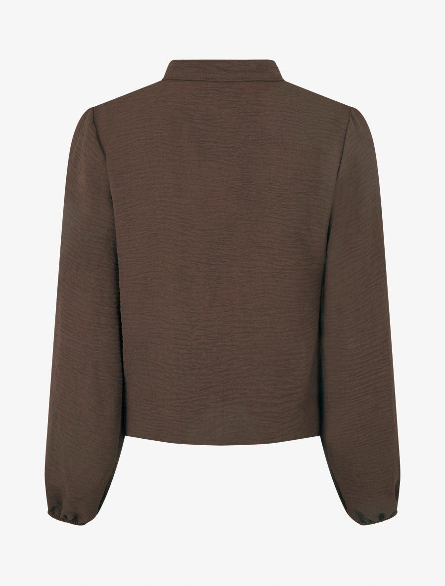 Blouse coupe boule détail crochet - Marron