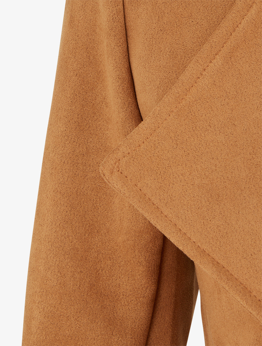 Veste suédine col rabat poches zippées - Camel