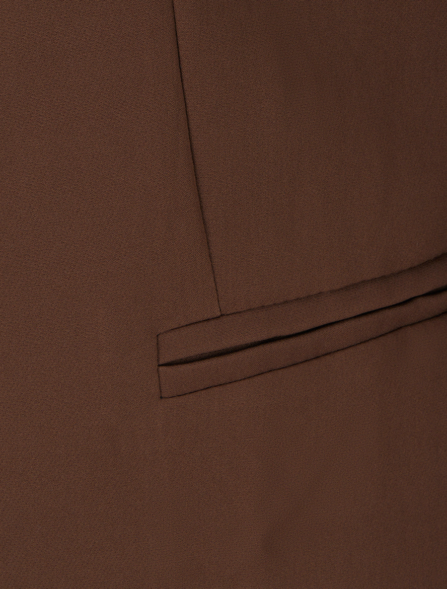 Veste droite épaulettes poignets graphiques - Marron