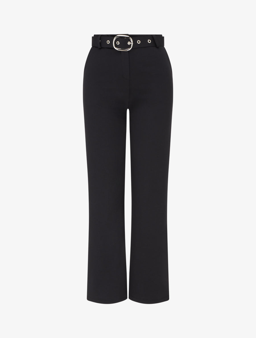 Pantalon droit ceinturé - Noir - 1