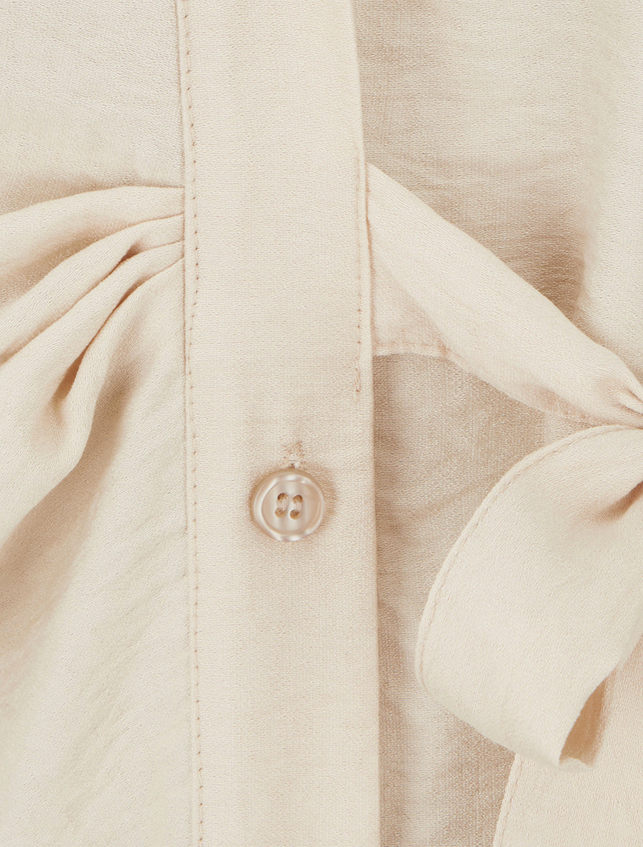 Chemisier sans manches effet drapé - Beige - 3