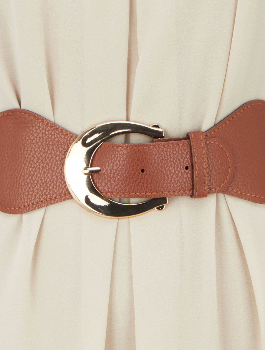 Robe unie en voile sans manches - Beige - 3