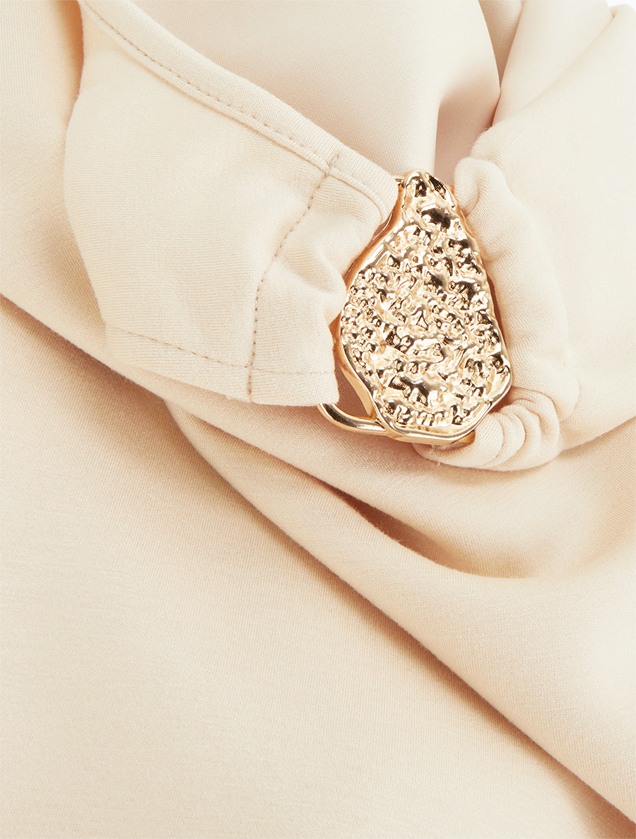 Top sans manches à bijou texturé - Beige - 3