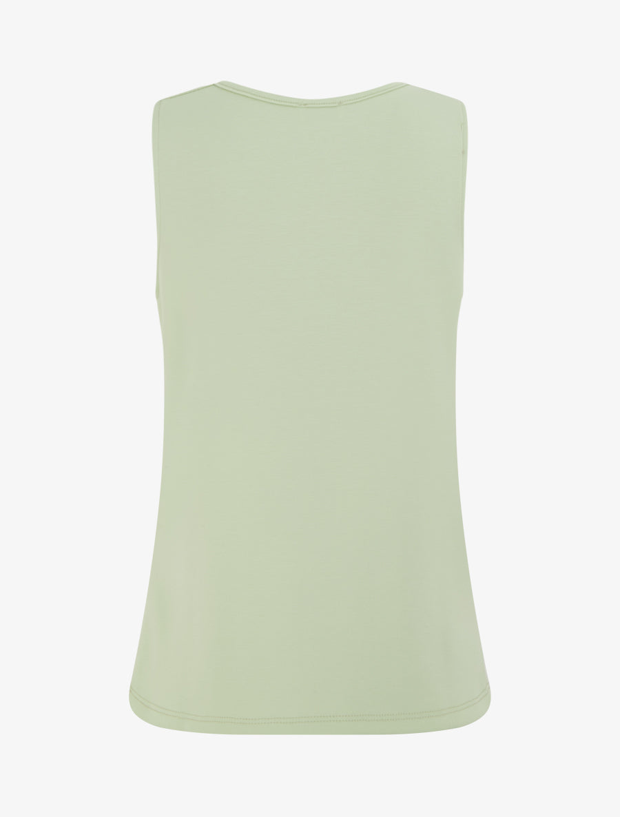 Top sans manches à bijou texturé - Vert amande - 2