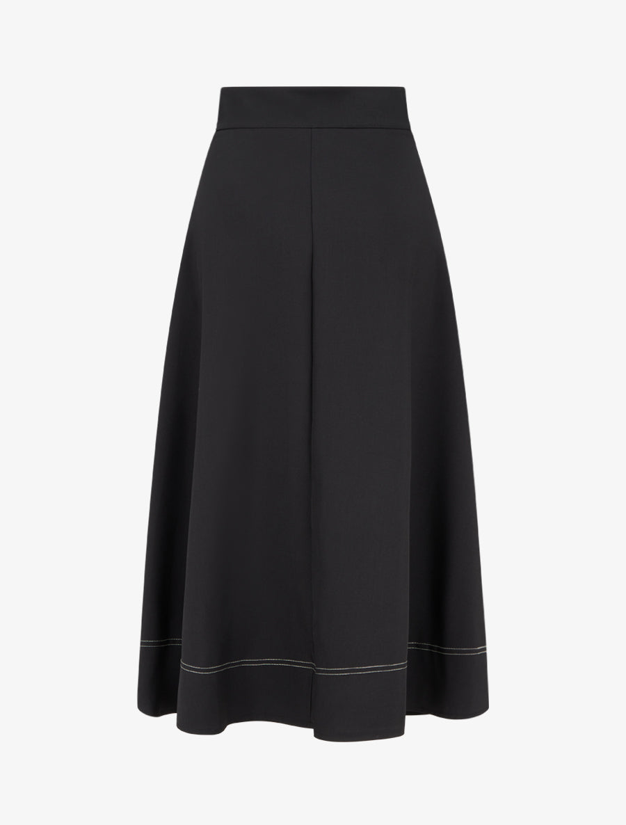 Jupe mi-longue à boutons décoratifs - Noir - 2