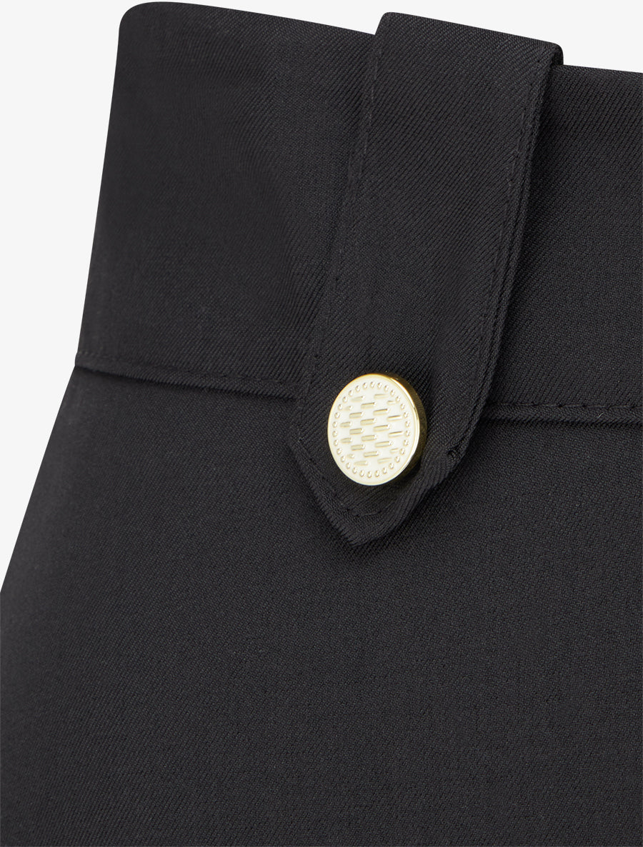 Jupe mi-longue à boutons décoratifs - Noir - 3