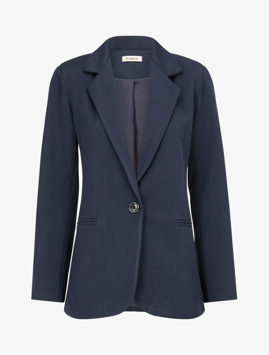 Veste basique cintrée à 1 bouton - Marine - 5