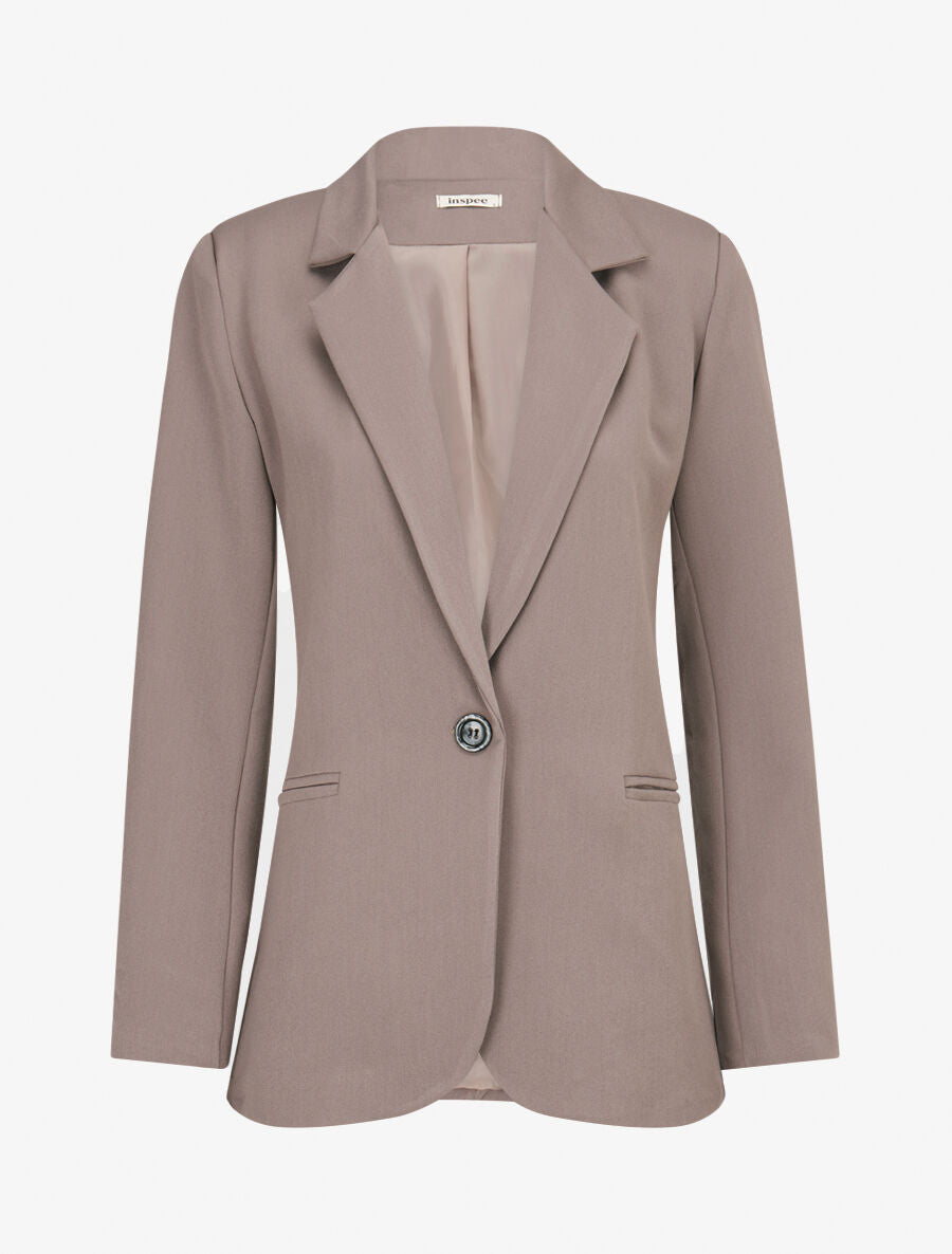 Veste basique cintrée à 1 bouton - Gris - 1