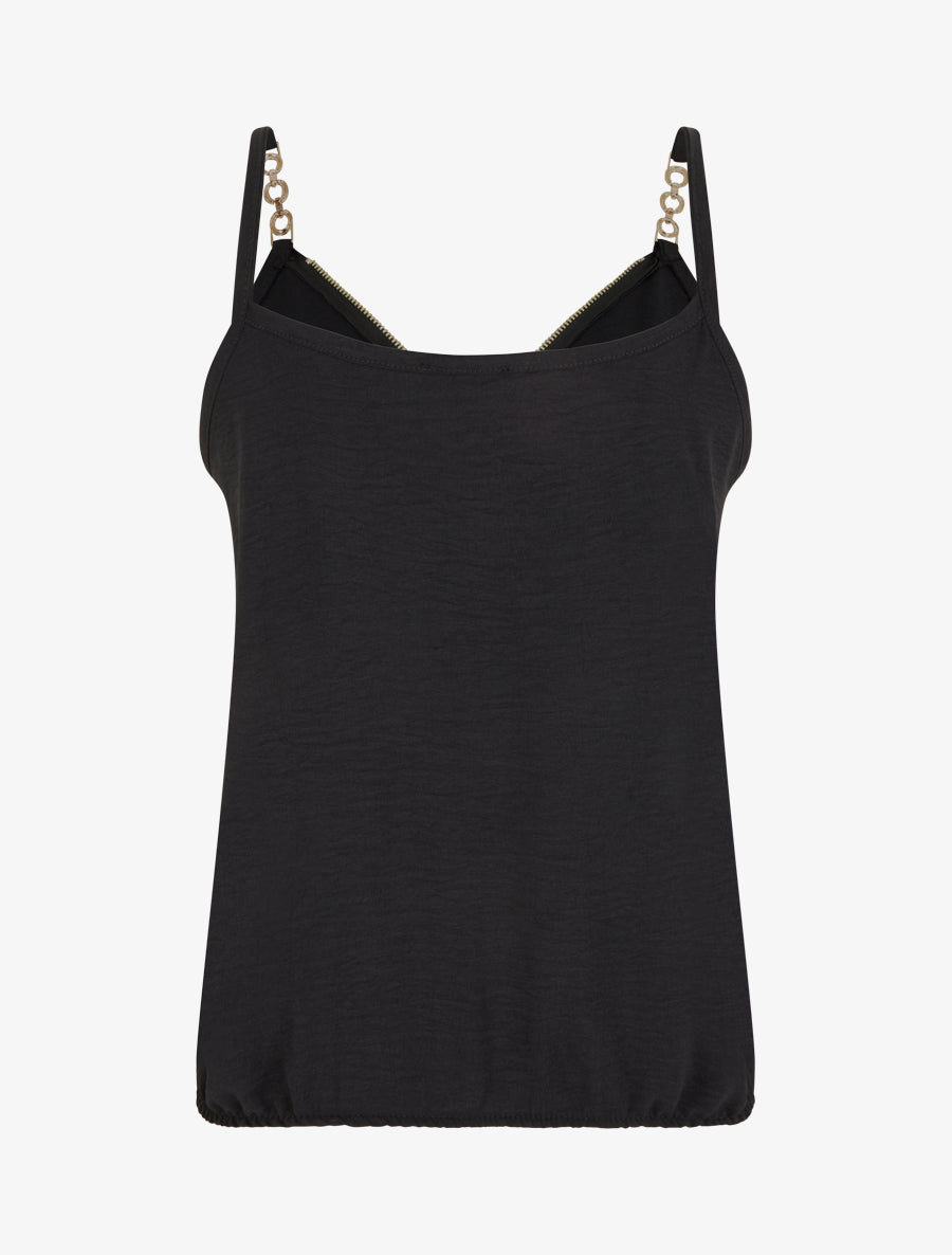 Caraco uni à col V zippé - Noir - 2