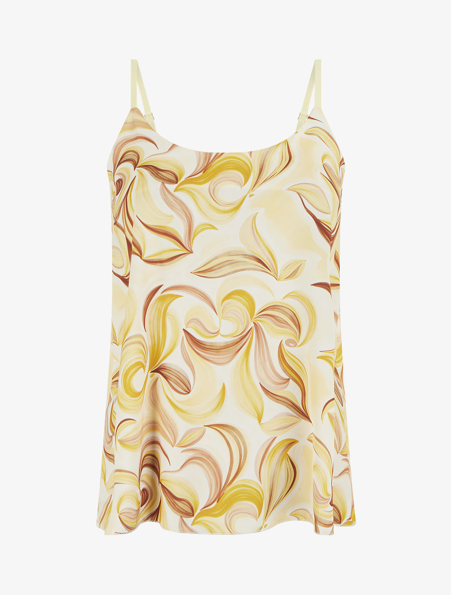 Caraco satiné imprimé fantaisie - Jaune - 1