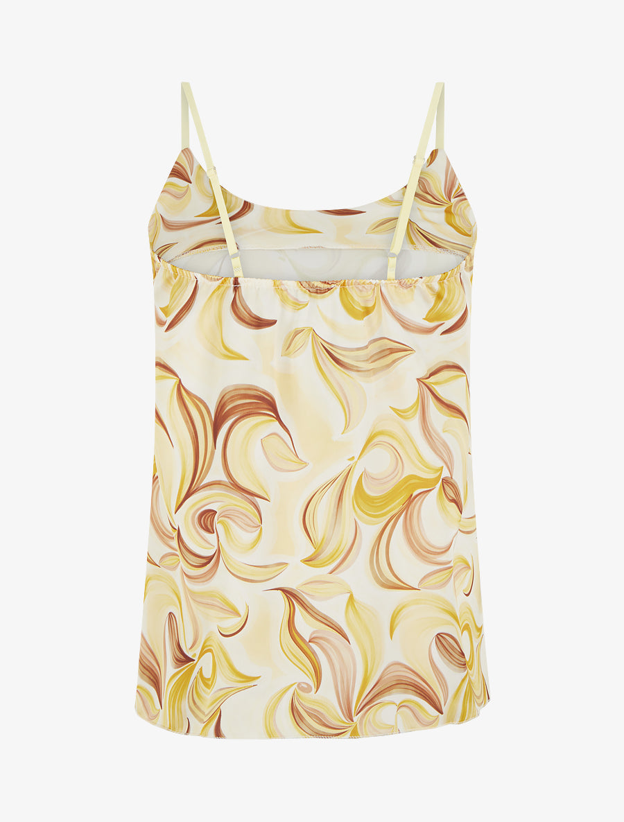 Caraco satiné imprimé fantaisie - Jaune - 2