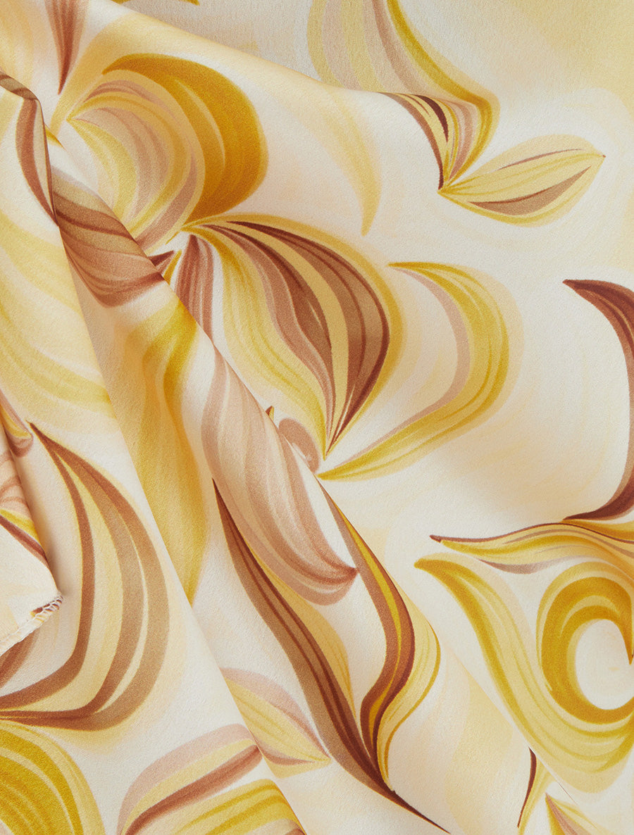 Caraco satiné imprimé fantaisie - Jaune - 3