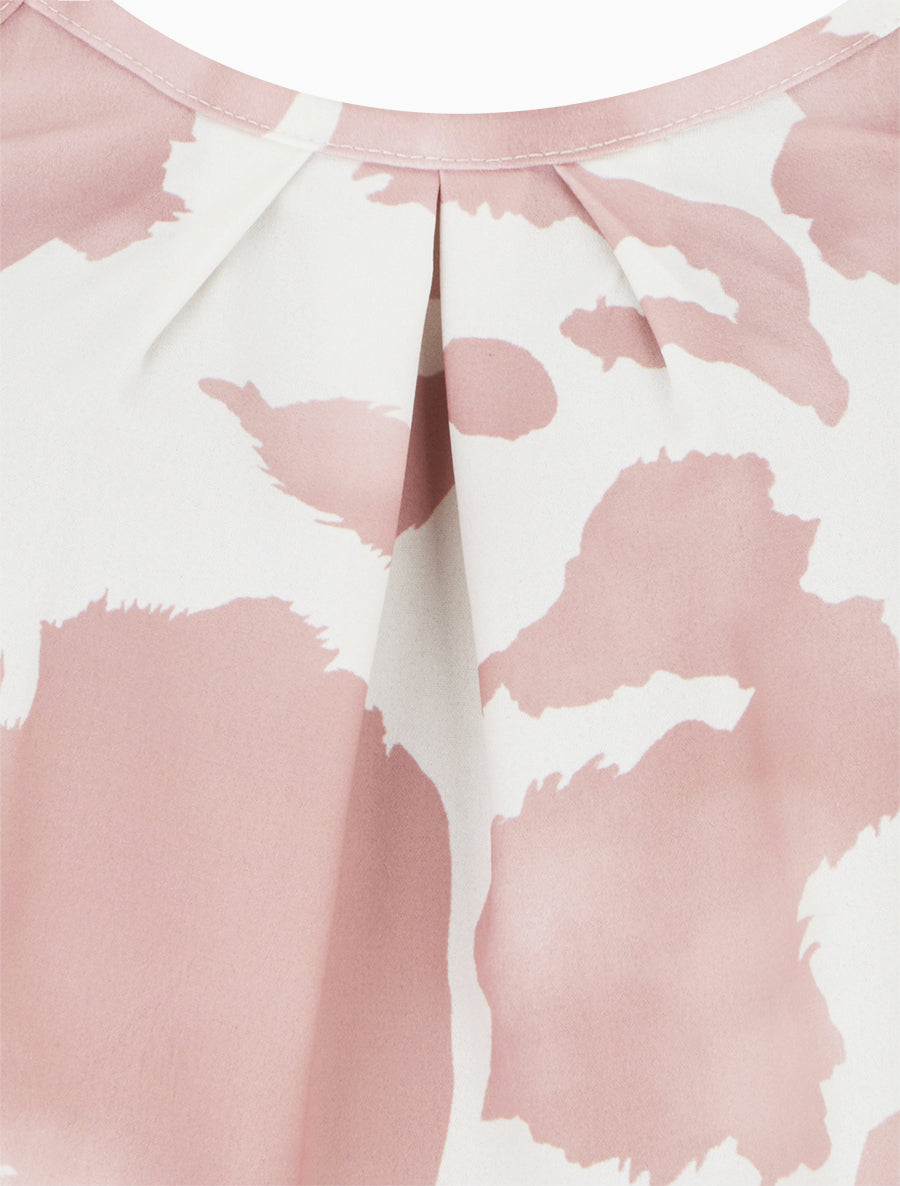 Caraco imprimé vache à bretelles métallisées - Rose - 3