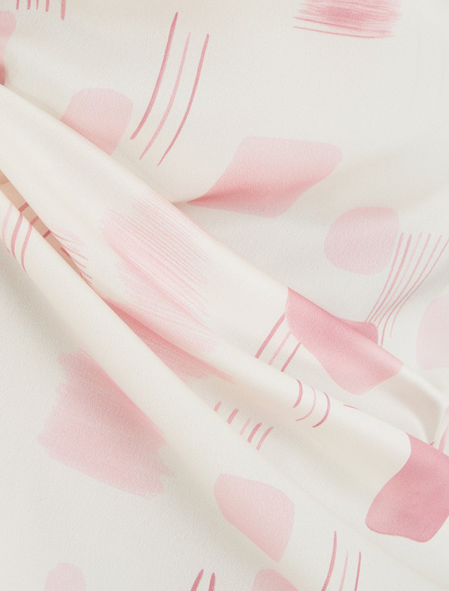 Caraco effet satiné à imprimé stylisé - Rose - 3