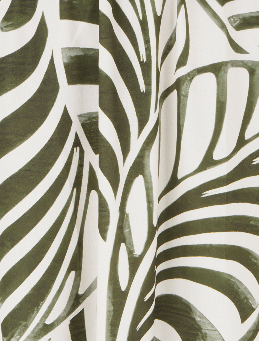 Robe longue sans manches imprimé feuilles - Kaki - 3