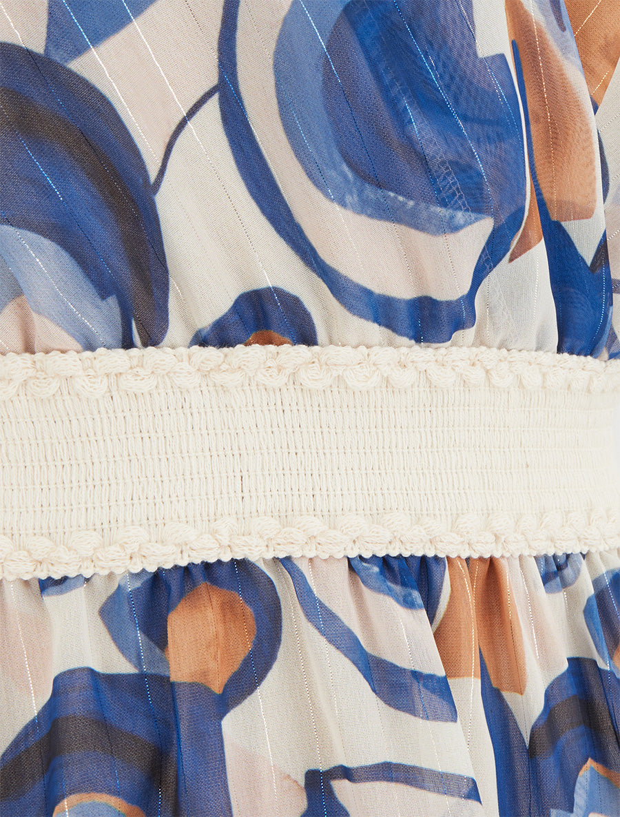 Robe patineuse sans manches imprimé graphique - Marine - 3