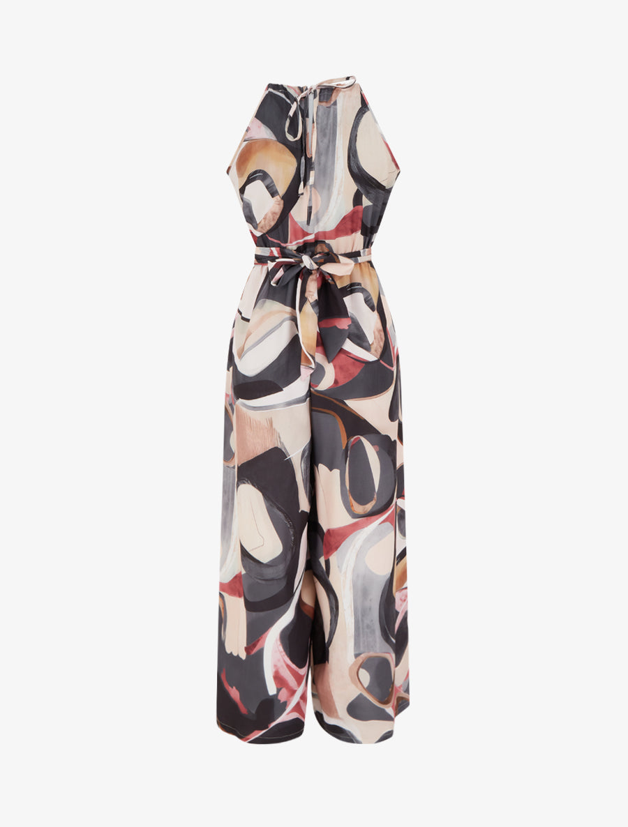 Combinaison sans manches à imprimé abstrait - Noir - 2