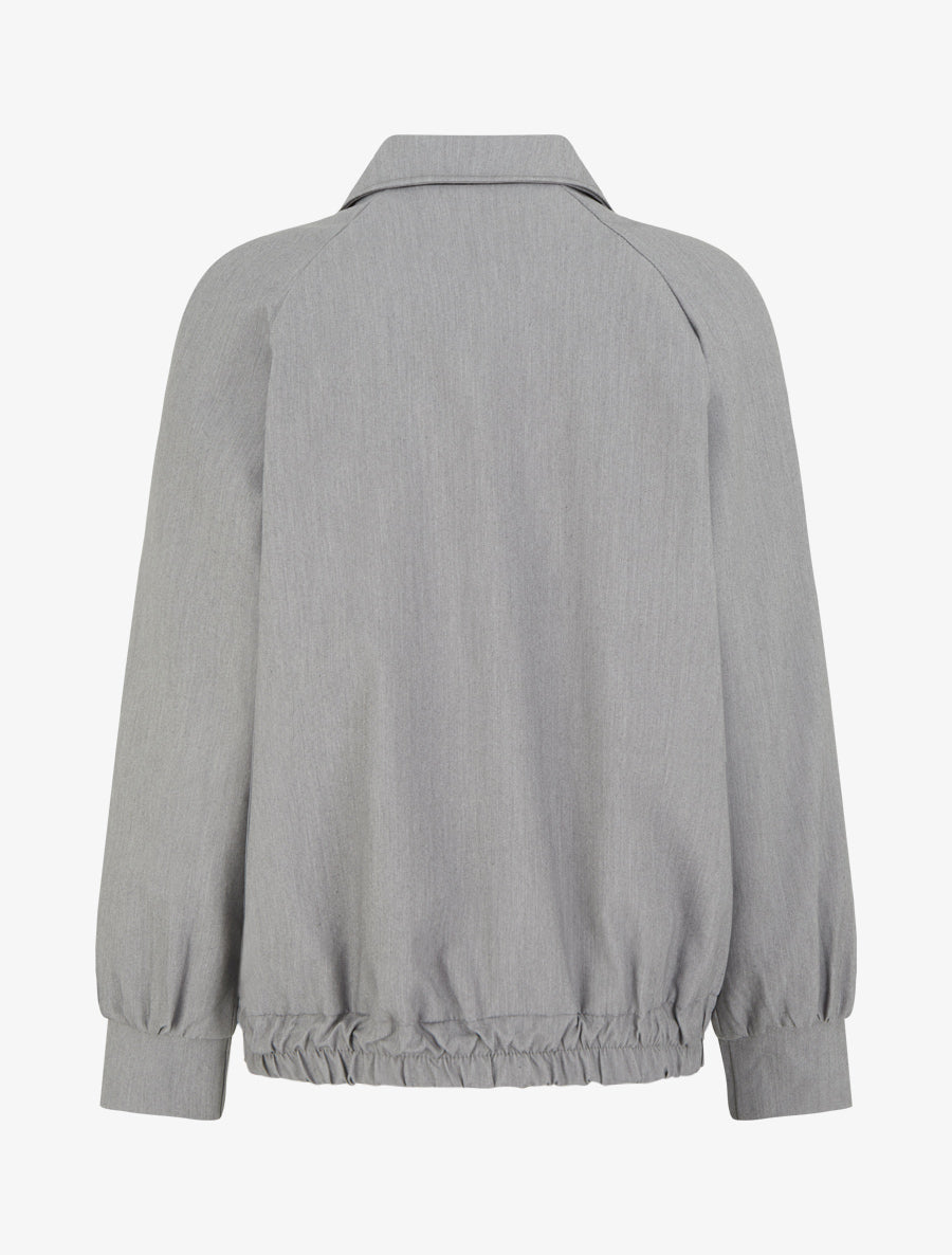 Veste ample zippée à bords élastiqués - Gris - 2