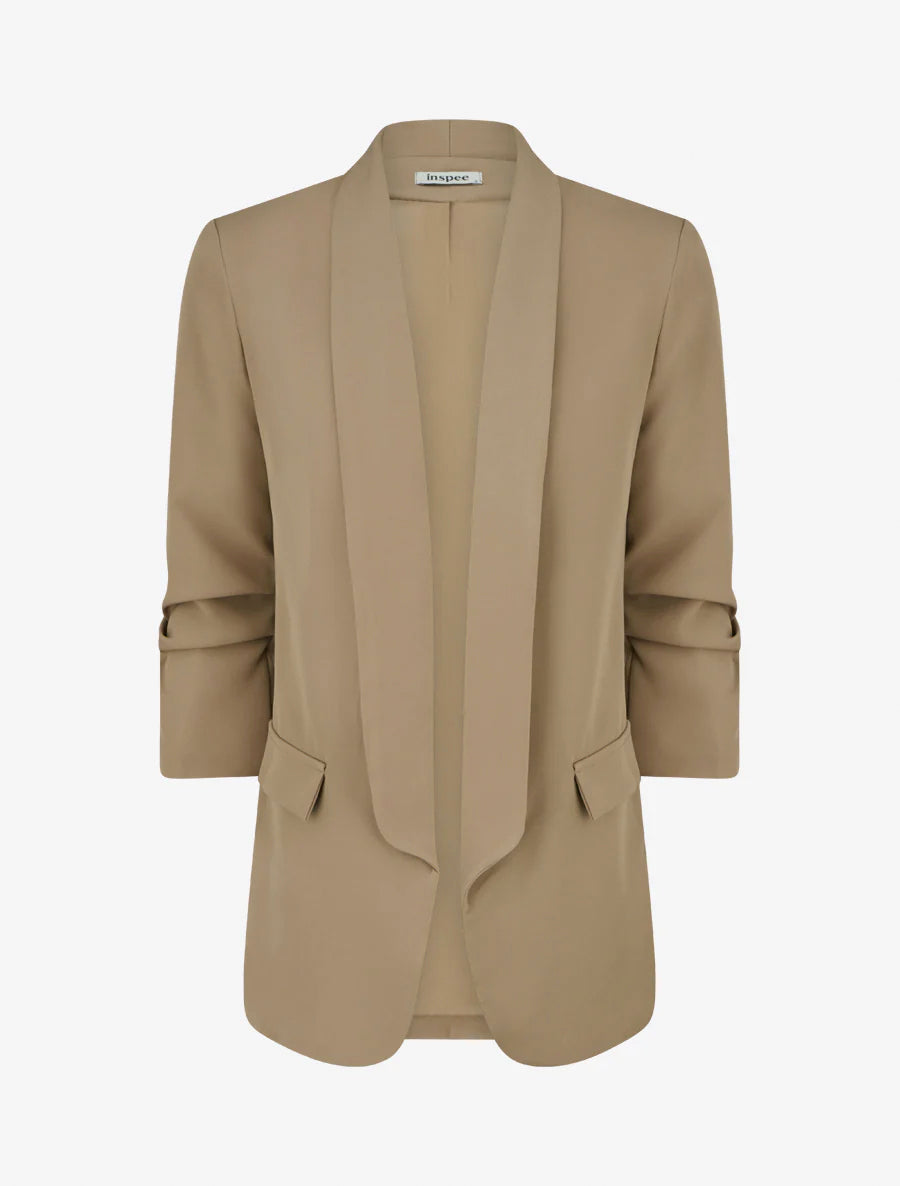 Blazer droit à épaulettes - Taupe