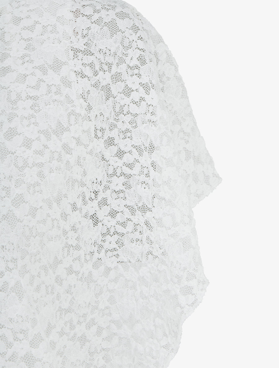 Top boule en dentelle - Blanc