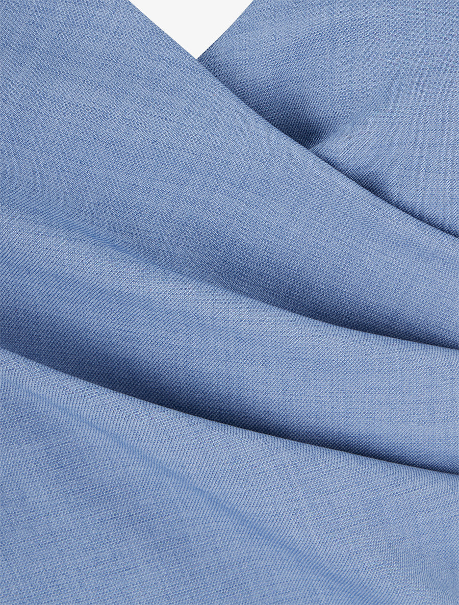 Robe patineuse unie à fines bretelles - Bleu - 3