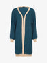 Gilet à bords lamés dorés - Bleu pétrole - 1