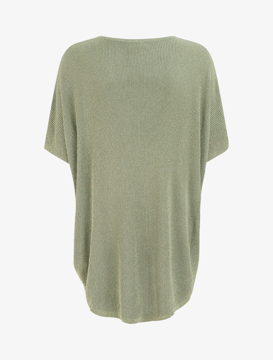 Top ample manches courtes chauve-souris - Kaki - 2