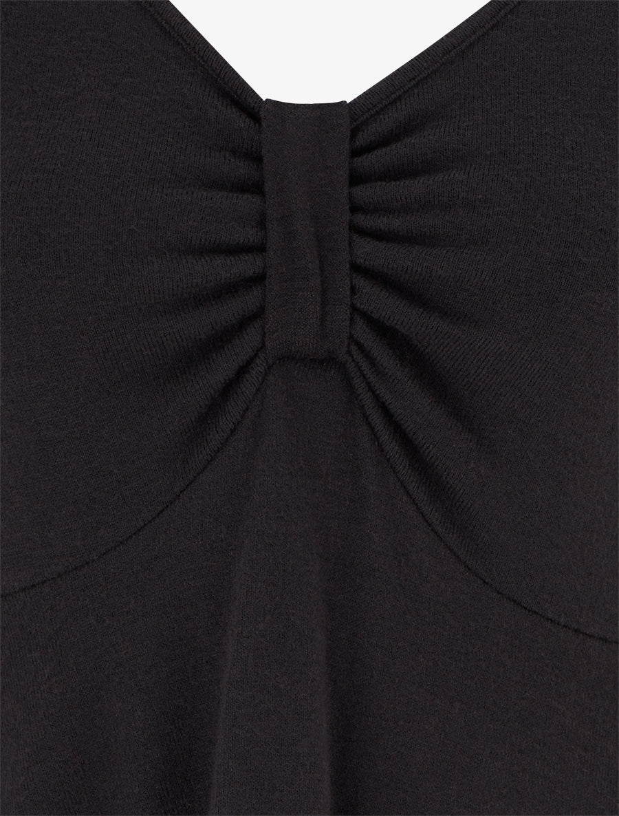 Pull fin bords asymétriques en dentelle - Noir - 3