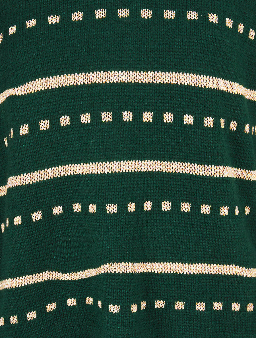 Pull imprimé lignes et points - Vert - 3