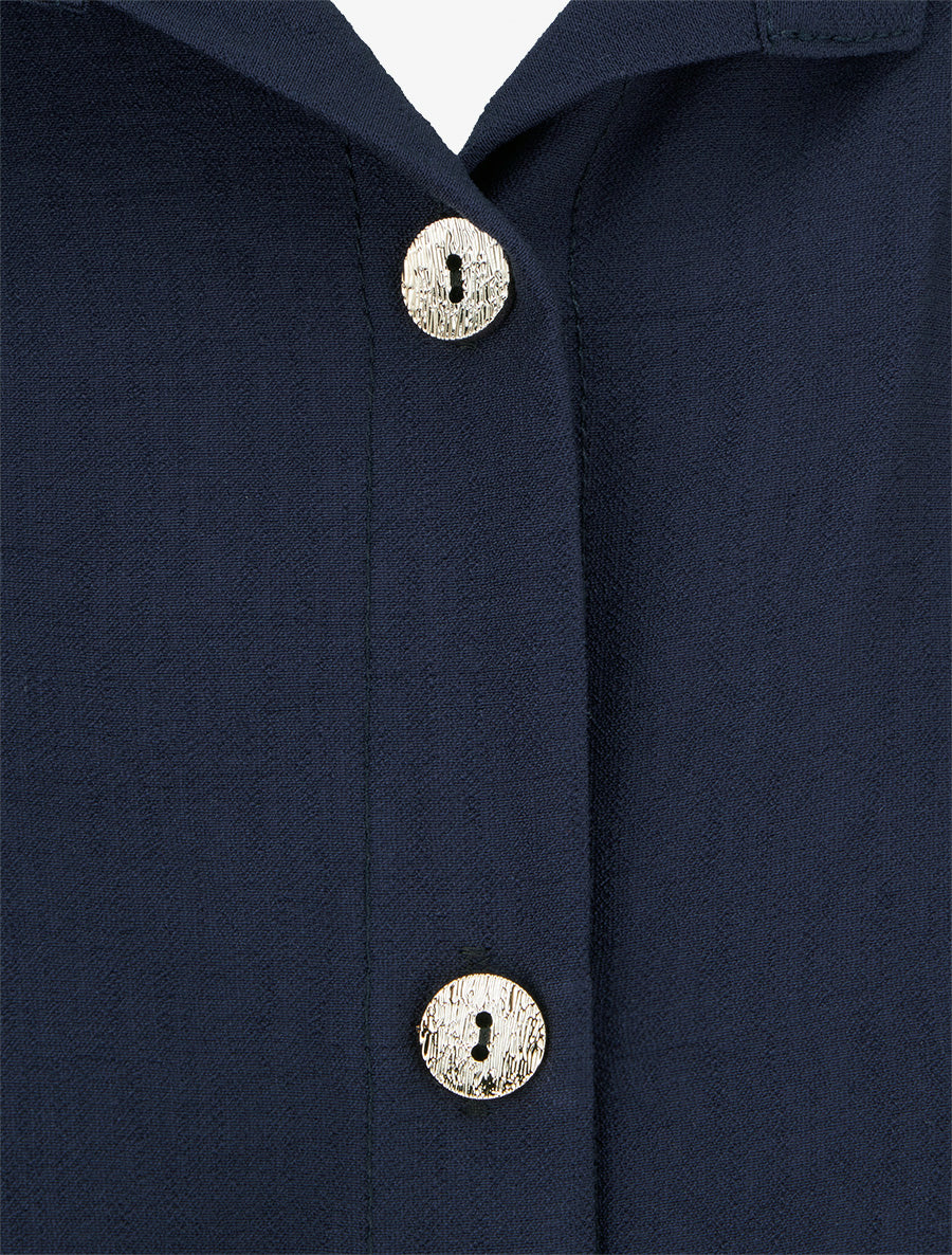 Chemise unie à nouer - Marine - 3
