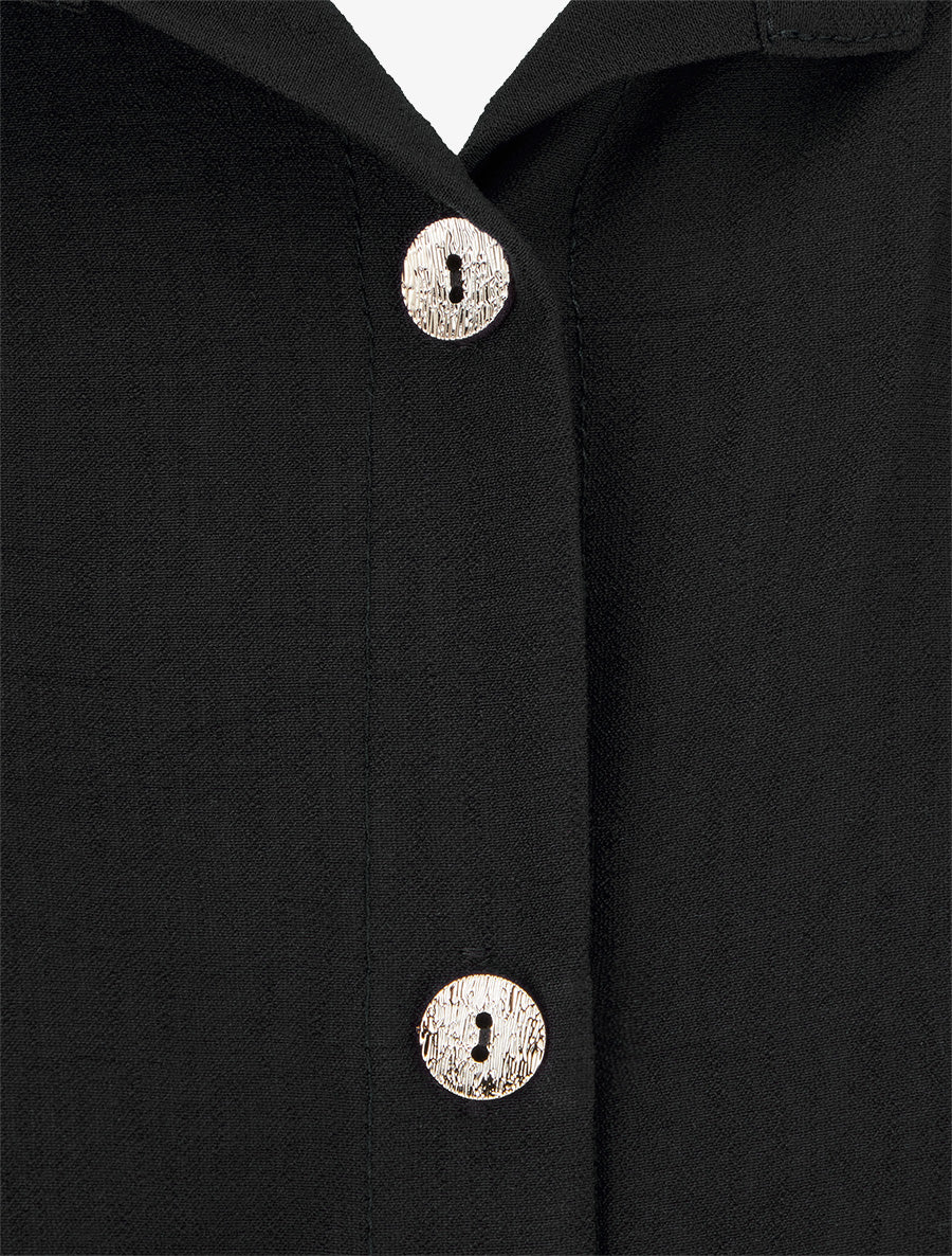 Chemise unie à nouer - Noir - 3
