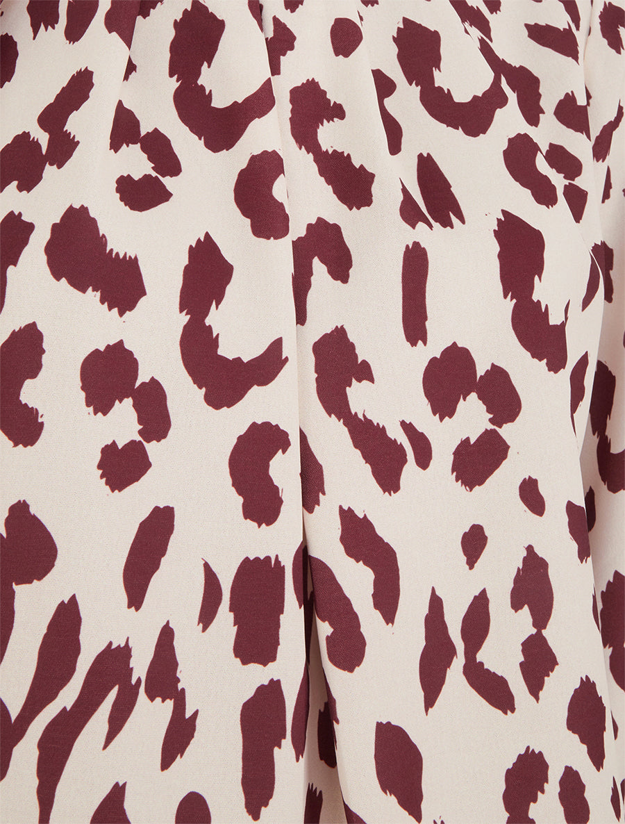 Blouse imprimé vache à col rond - Bordeaux - 3
