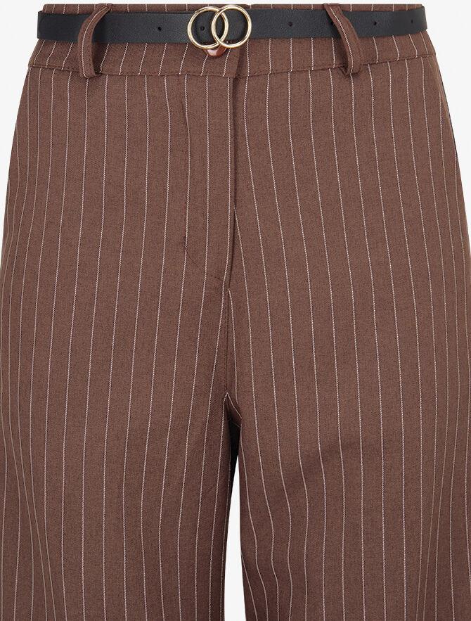 Pantalon de tailleur à fines rayures - Marron - 3