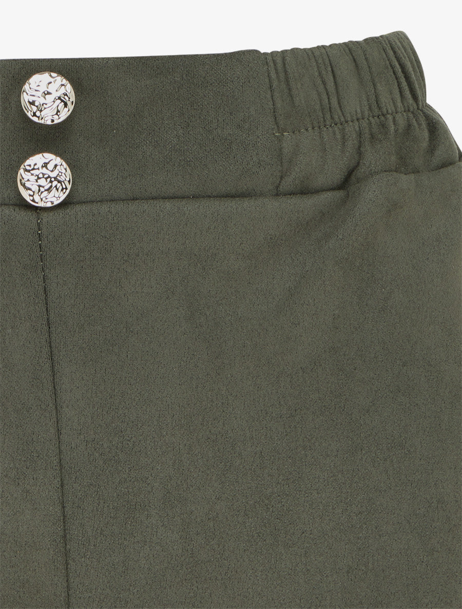 Short paperbag en suédine - Kaki - 3