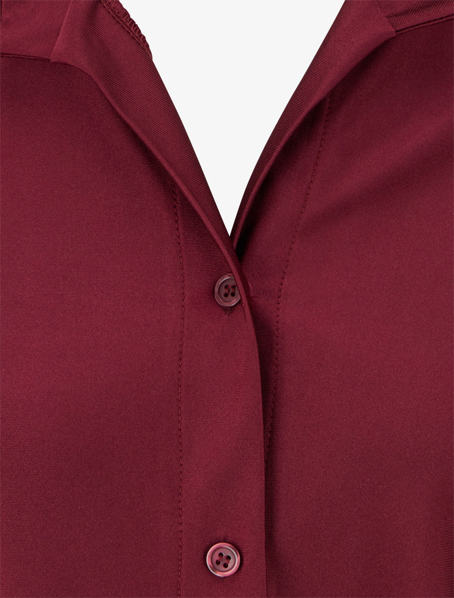 Body satiné style chemise - Lie de vin - 3