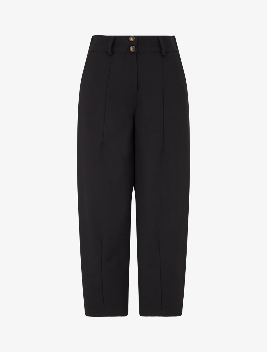 Pantalon uni à fermeture boutonnée - Noir - 1
