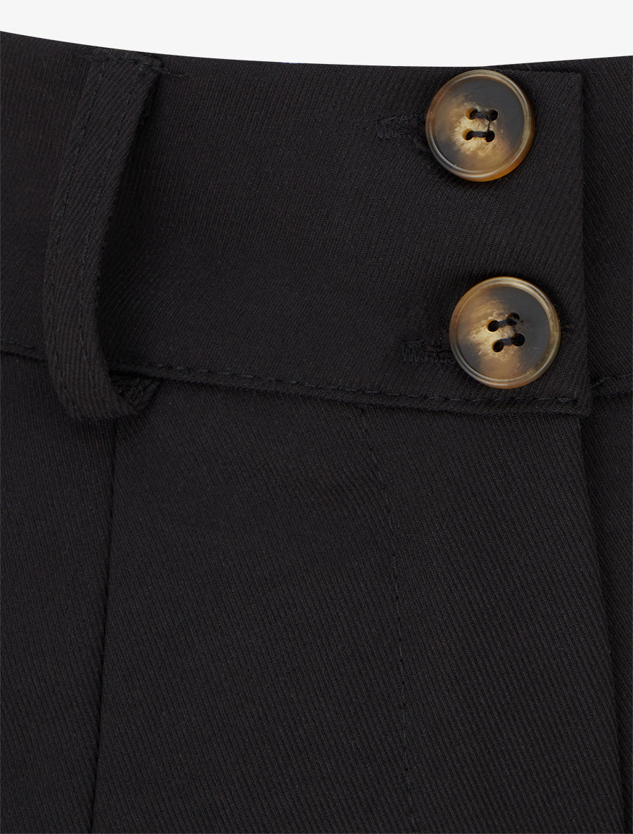Pantalon uni à fermeture boutonnée - Noir - 3
