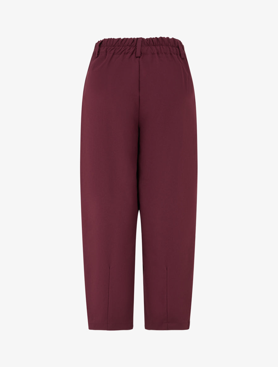 Pantalon uni à fermeture boutonnée - Lie de vin - 2