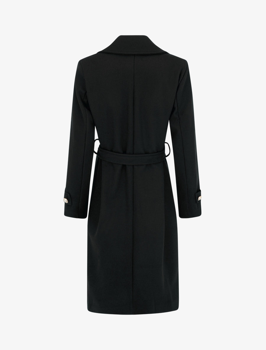 Manteau droit à col cranté - Noir - 2