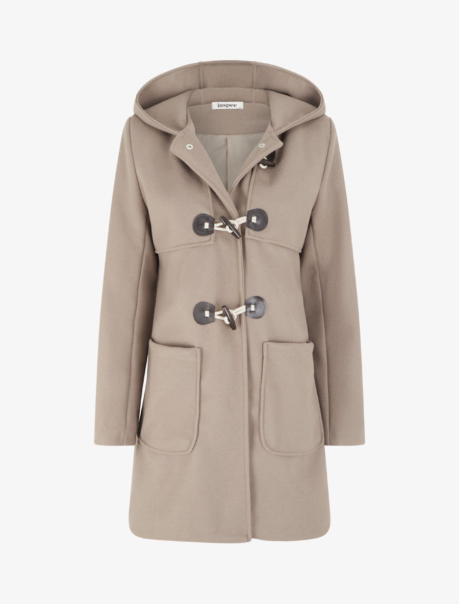 Duffle-coat droit long - Taupe - 1