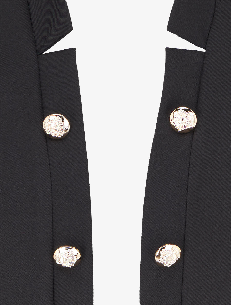 Veste droite ouverte style officier - Noir - 3
