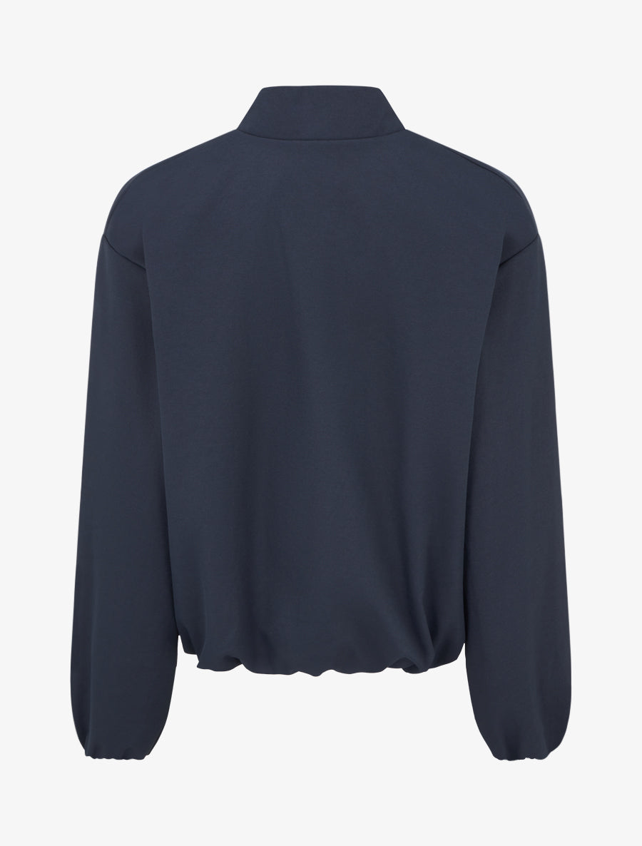 Bomber uni à bords élastiqués - Marine - 2